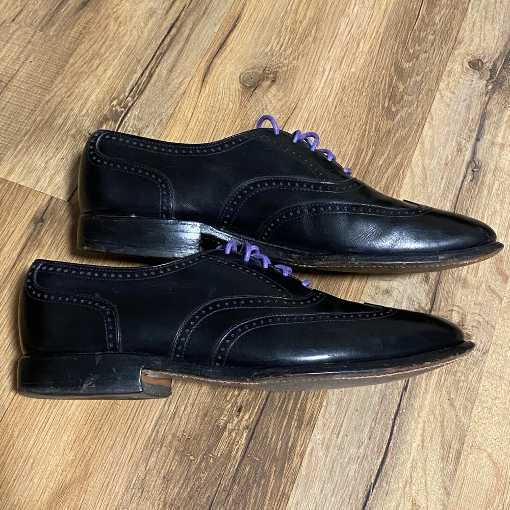 Allen Edmonds Marlow Mens Black Leather Wingtip Oxford Shoes Size 7.5 D - Picture 6 of 9